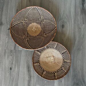 Handwoven Rwandan Basket Wall Art - Set of 2 - Home Decor